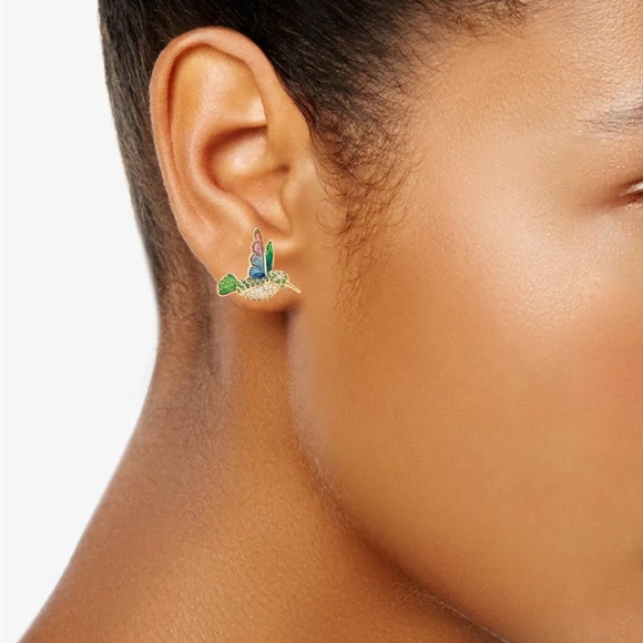 KATE SPADE • Hummingbird Dazzling Daisy Stud Gold Earrings - Picture 4 of 6